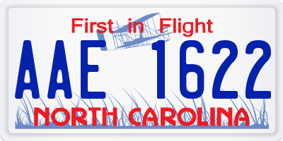 NC license plate AAE1622
