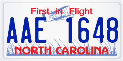 NC license plate AAE1648