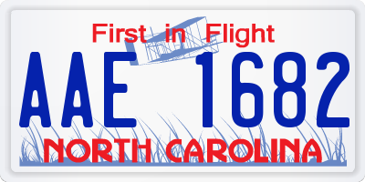 NC license plate AAE1682