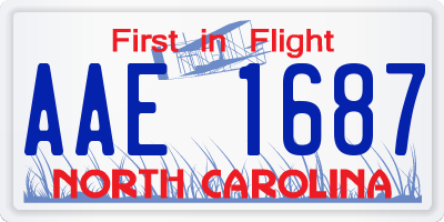 NC license plate AAE1687