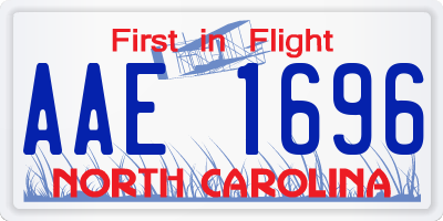 NC license plate AAE1696
