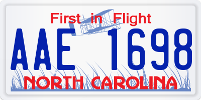NC license plate AAE1698