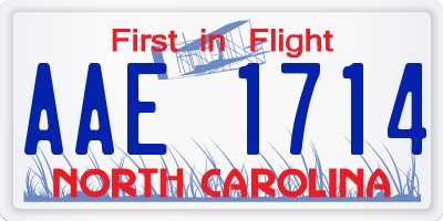 NC license plate AAE1714