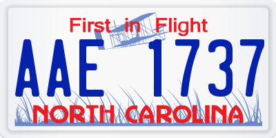 NC license plate AAE1737