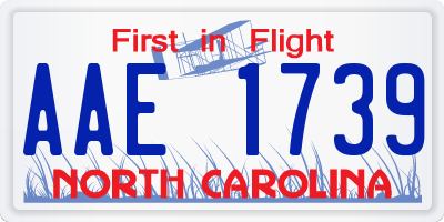 NC license plate AAE1739