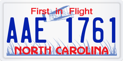 NC license plate AAE1761
