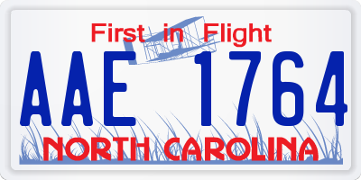 NC license plate AAE1764