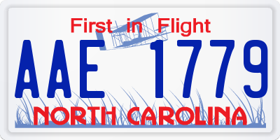 NC license plate AAE1779