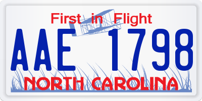 NC license plate AAE1798