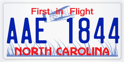 NC license plate AAE1844