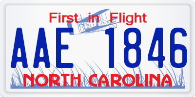 NC license plate AAE1846