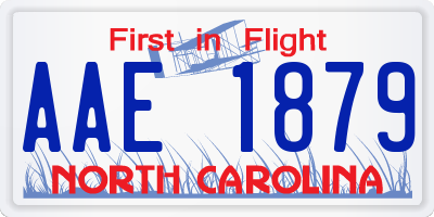 NC license plate AAE1879