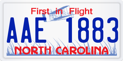 NC license plate AAE1883