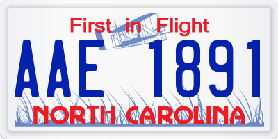 NC license plate AAE1891