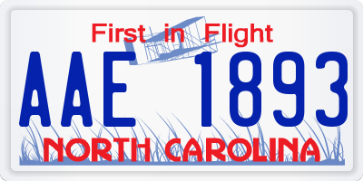 NC license plate AAE1893