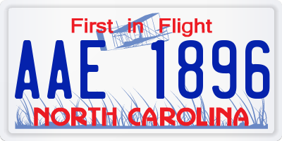 NC license plate AAE1896