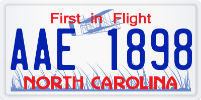 NC license plate AAE1898