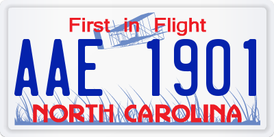 NC license plate AAE1901