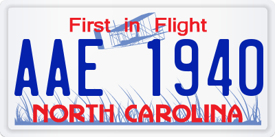 NC license plate AAE1940