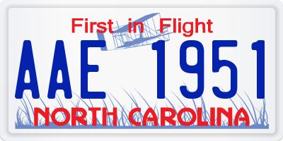 NC license plate AAE1951
