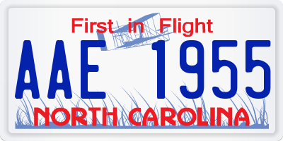 NC license plate AAE1955