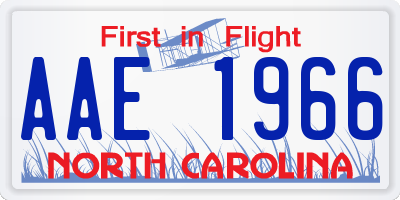 NC license plate AAE1966