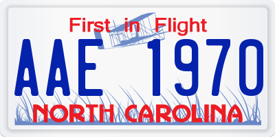 NC license plate AAE1970