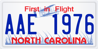NC license plate AAE1976