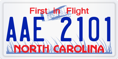 NC license plate AAE2101