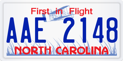 NC license plate AAE2148
