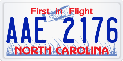 NC license plate AAE2176