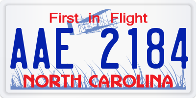 NC license plate AAE2184