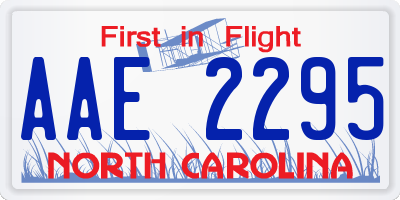 NC license plate AAE2295