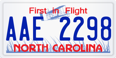 NC license plate AAE2298