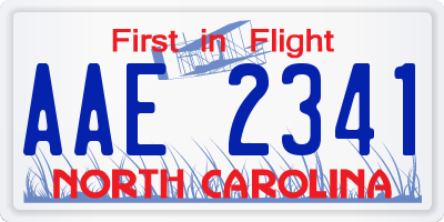 NC license plate AAE2341