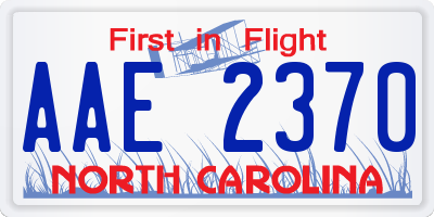 NC license plate AAE2370