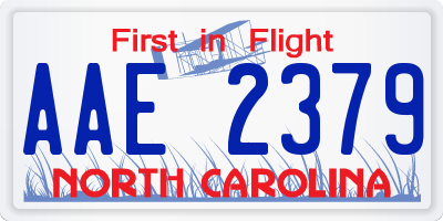 NC license plate AAE2379