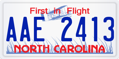 NC license plate AAE2413