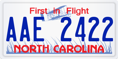NC license plate AAE2422