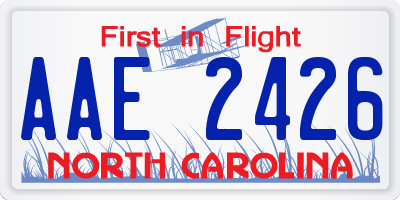 NC license plate AAE2426
