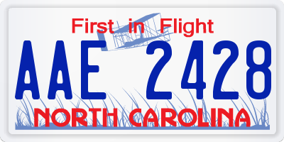 NC license plate AAE2428