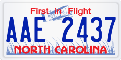 NC license plate AAE2437