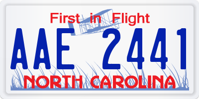 NC license plate AAE2441