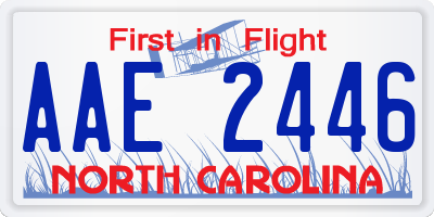 NC license plate AAE2446