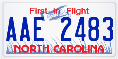 NC license plate AAE2483