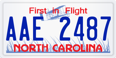 NC license plate AAE2487