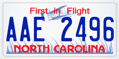NC license plate AAE2496