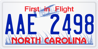 NC license plate AAE2498