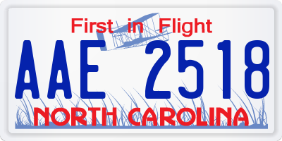 NC license plate AAE2518