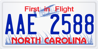 NC license plate AAE2588